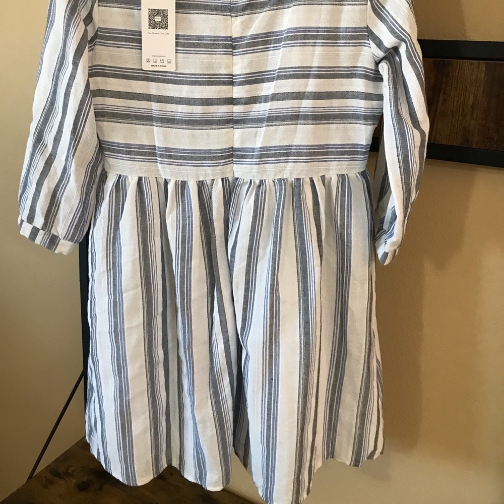 3/4 sleeve striped dress